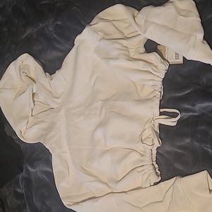 Waffle cinched hoodie